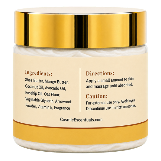 Comet Vanilla Whipped Body Butter back label