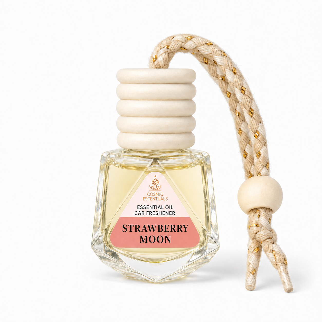 Strawberry Moon Essential Oil Car Freshener — hanging glass diffuser